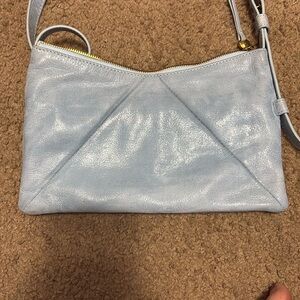 Hobo Light Blue Leather Crossbody Bag